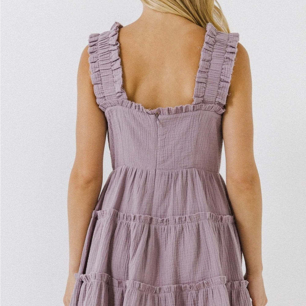 Free the Roses Purple Tiered Sweetheart Sundress - Picture 7 of 7